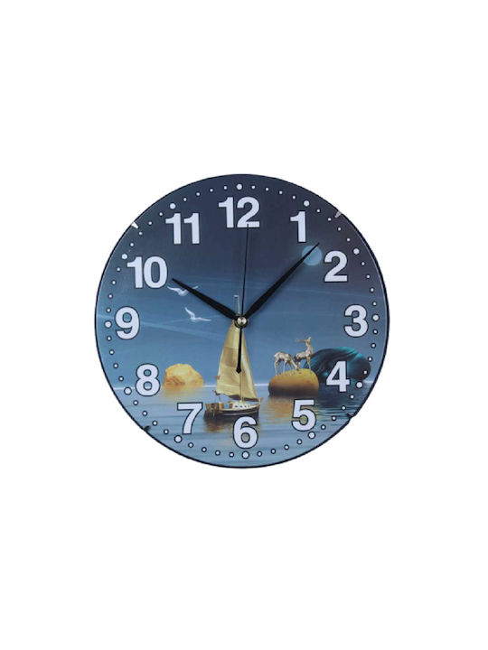 Wall Clock Plastic Blue Ø25cm