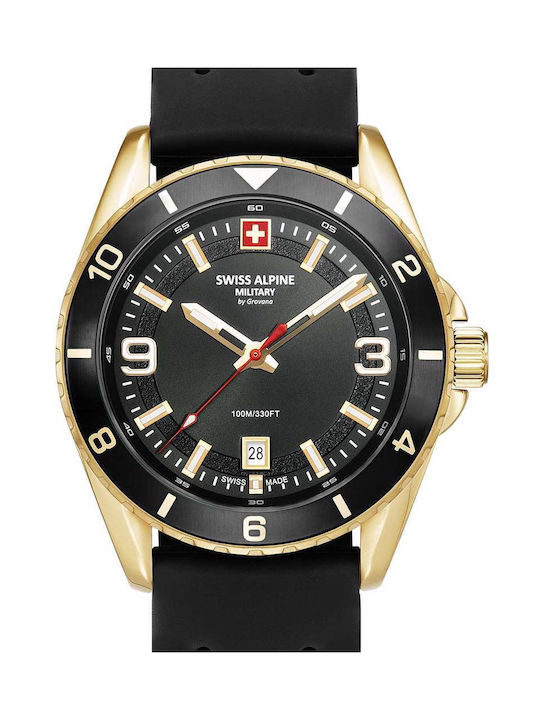 Swiss Alpine Military by Grovana Watch Battery with Black Rubber Strap