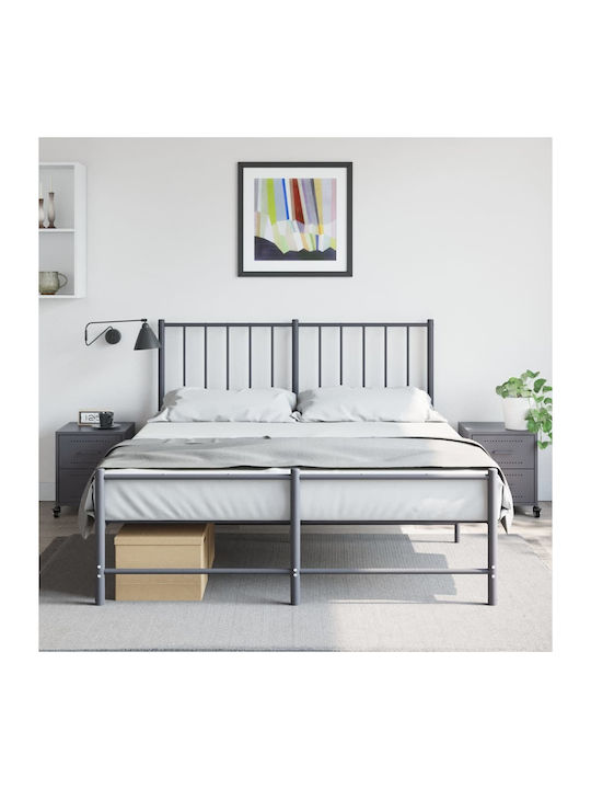 Κομοδίνα Μεταλλικά Γκρι 2τμχ 36x39x43.5cm