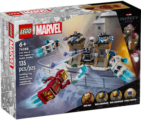 LEGO Marvel Iron Man și Iron Legion vs. Hydra Soldier pentru 6+ Ani 135 Bucăți
