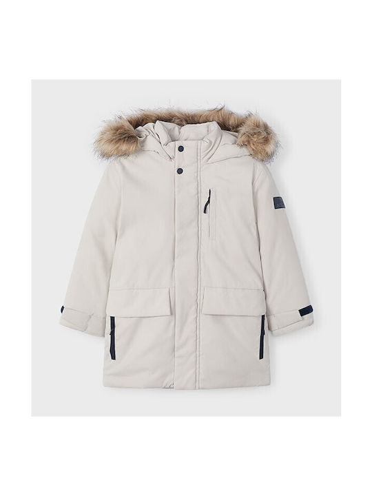 Mayoral Kids Parka with Hood Beige