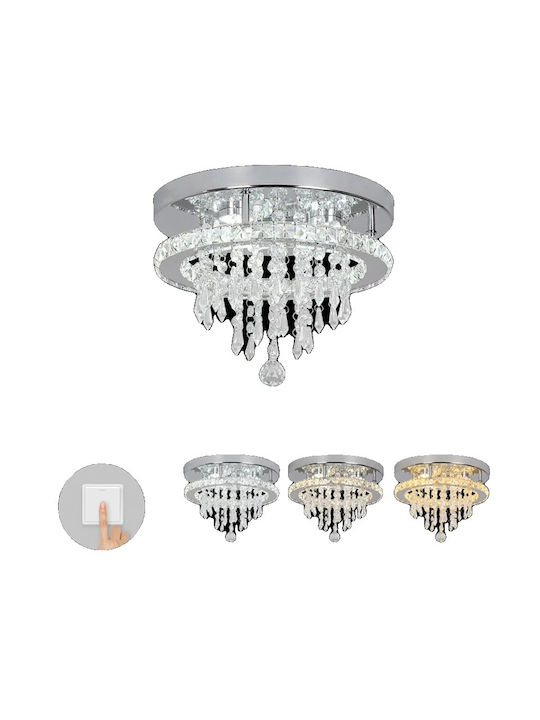 Ceiling Light Chandelier K9 Crystal Design Led Lighting D30cm Cold White