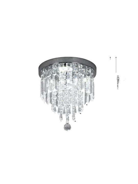 Lustră de tavan cu montaj pe suprafață, design din oțel inoxidabil, corp de iluminat D25cm, lumină rece