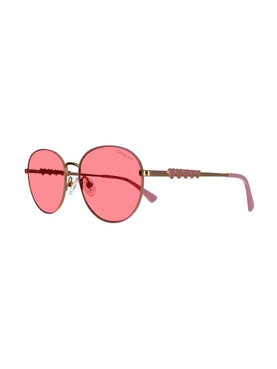 Guess Women's Sunglasses with Gold Metal Frame and Pink Lens GU9209 28S