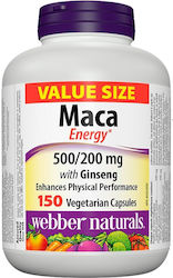 Webber Naturals Мака Енергия Гинсенг 150 капсули Webber Naturals Мака Енергия Гинсенг 150 капсули
