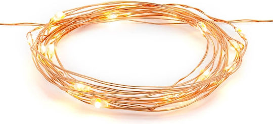 20 Светлини LED 1m. Топъл бял На батерия тип Лента 1бр