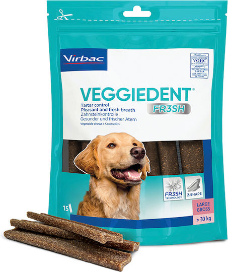 Virbac Veggiedent Μασώμενο Stick για Σκύλους κατά της Πέτρας & Πλάκας 15τμχ