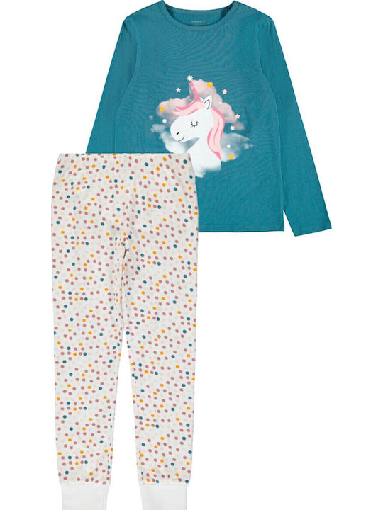 Name It Kids' Pajamas Winter Cotton Petrol Unicorn
