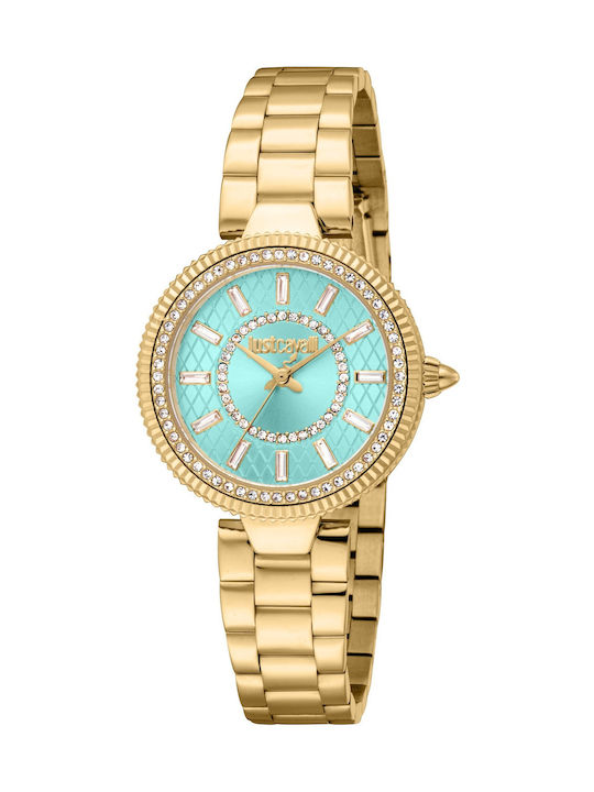Just Cavalli Glam Γυναικείο Ρολόι 30mm Χρονογράφος Μπαταρίας με Χρυσό Μεταλλικό Μπρασελέ