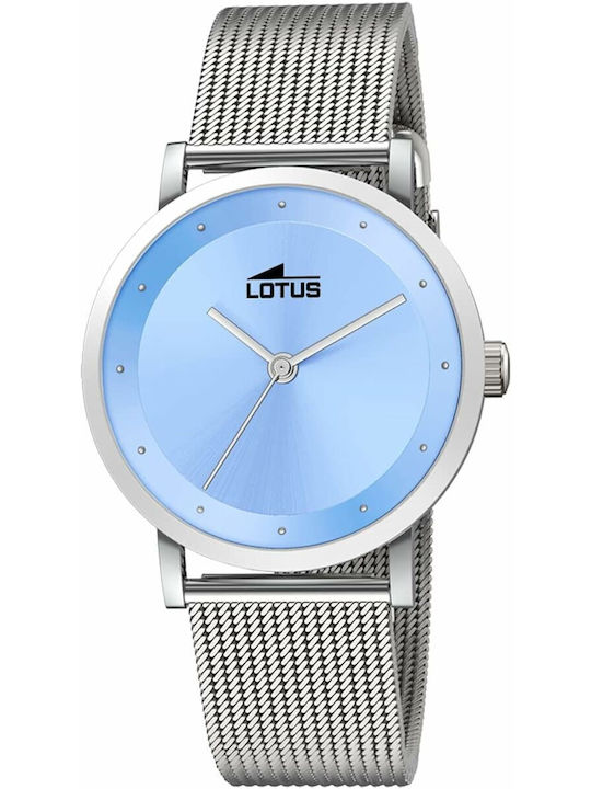 Lotus Watches Γυναικείο Ρολόι Μπαταρίας με Ασημί Μεταλλικό Μπρασελέ