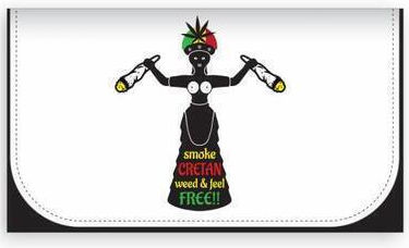 Aromas of Crete Καπνοθήκη από Δερματίνη Λευκή με Κούμπωμα Smoke Cretan