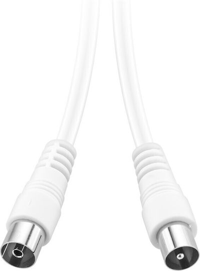GoGEN Καλώδιο Κεραίας Coax male - Coax female Λευκό 10m (COAX10MFM03) 1τμχ