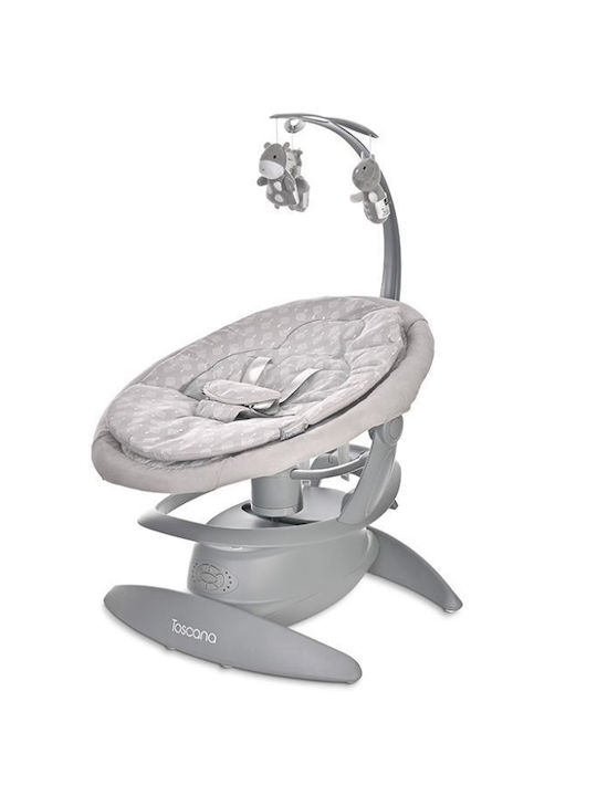 Lorelli Electric Relax Bebeluș 2 în 1 Toscana cu Muzică Grey Trees pentru Copil până la 9kg