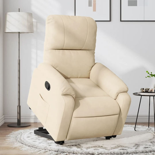 Relax Armchair with Footstool Beige 75x89.5x103.5cm