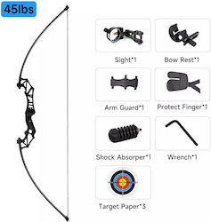 Archery Bow Set Direct Pull Design Mixed Carbon Arrows 45lbs Set