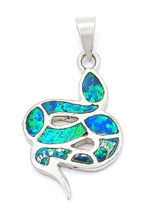PS Silver Charm Змия от Сребро Син