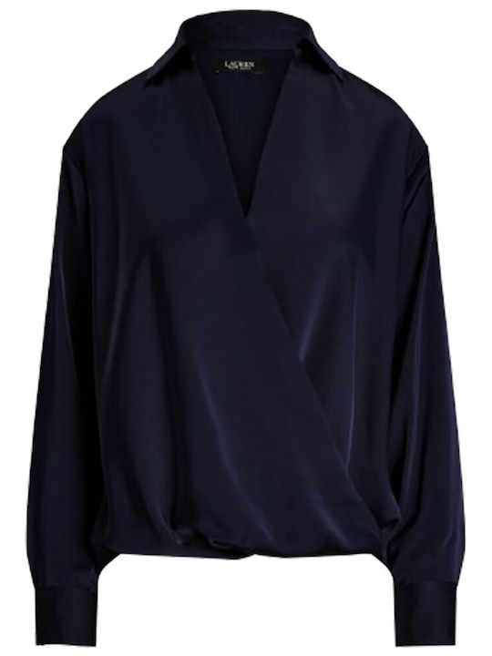 Ralph Lauren Women's Blouse Long Sleeve Navy Blue