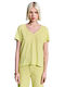 Staff Women's Blouse Short Sleeve Green