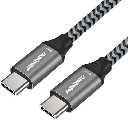 PremiumCord Braided USB 3.2 Cable USB-C Male - USB-C 60W Black 1.5m