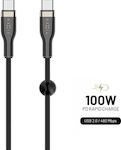 Geflochten USB 2.0 Kabel USB-C männlich - USB-C 100W Schwarz 0.5m