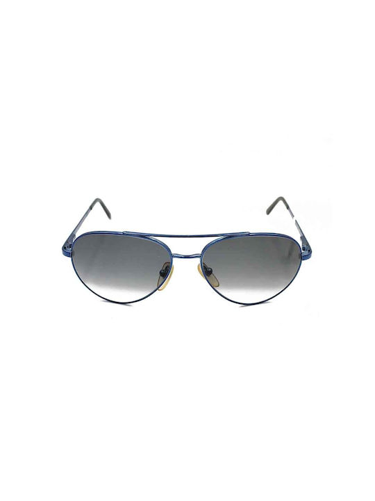 Byblos Women's Sunglasses with Blue Metal Frame and Gray Gradient Lens BYBS31384