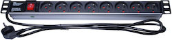 Premiumcord Pdu 19" 1u 8x230v Kabel 2m Schalter