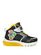 Geox Kids Sneakers High with Scratch & Lights Black