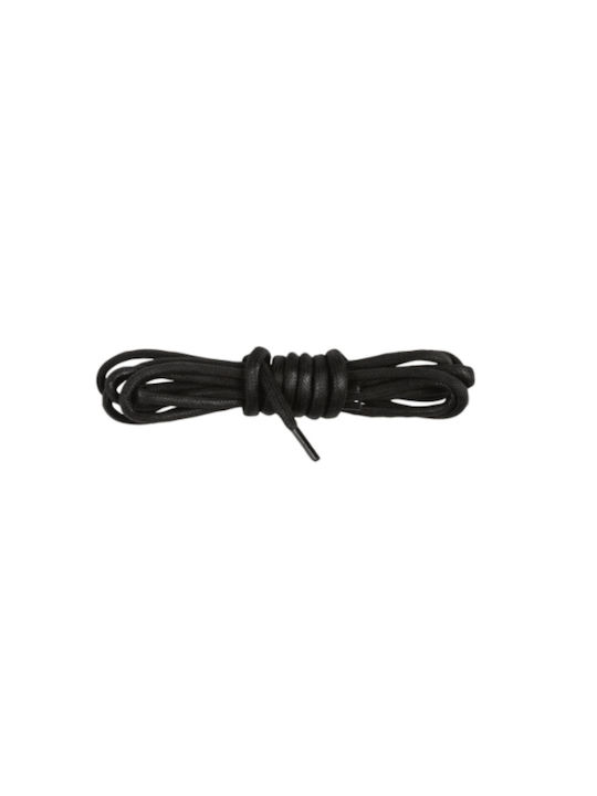 Black Thick Round Waxed Shoelaces 90cm