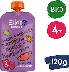 Ella's Kitchen Βρεφικό Γεύμα Sweet Potatoes, Pumpkin, Apple And Blueberries Χωρίς Γλουτένη για 4m+ 120gr