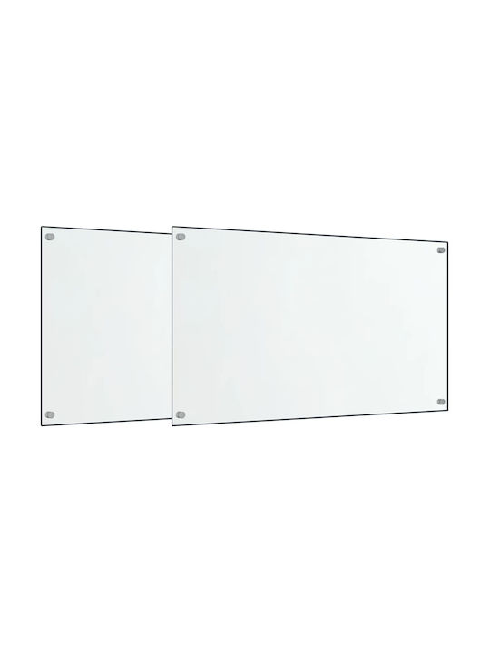 vidaXL Rectangular Back Made of Glass in Transp...