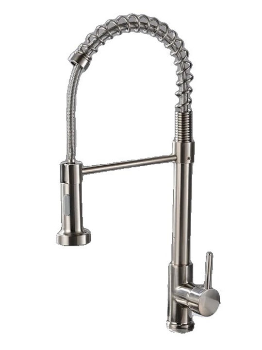 Kitchen Faucet Pull-out Spray Nozzle Matte Black Finish Burshed Nickel A