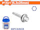 Wadfow Self-Piercing Sheet Metal Screw Hexagon Galvanized with Diameter M6.3 and Length 25mm 80pcs