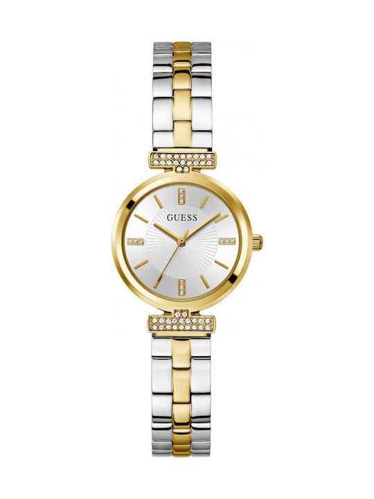 Guess Women's Watch Chronograph with Gold Metal Bracelet