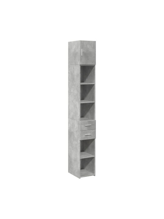 Bookcase Gray 30x42.5x225cm