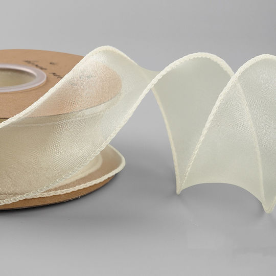 Organza Ribbon Cream 40mm 9 meters