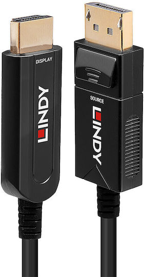Lindy 38494 Καλώδιο DisplayPort male - HDMI male 50m Μαύρο