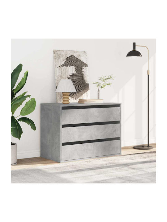 Συρταριέρα Κρεβατοκάμαρας mit 3 Schubladen Gray 80x41x58cm