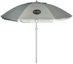 Campo Capri 220 Foldable Beach Umbrella Aluminum Diameter 2m with UV Protection and Air Vent Silver