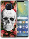 Husa flexibilă TPU Huawei Mate 20 Pro cu model de craniu și trandafir