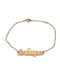 Goldsmith Women's Silver Chain Bracelet with Name Gold Plated 22cm