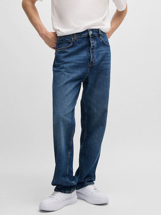 Hugo Men's Jeans Pants in Baggy Line Blue