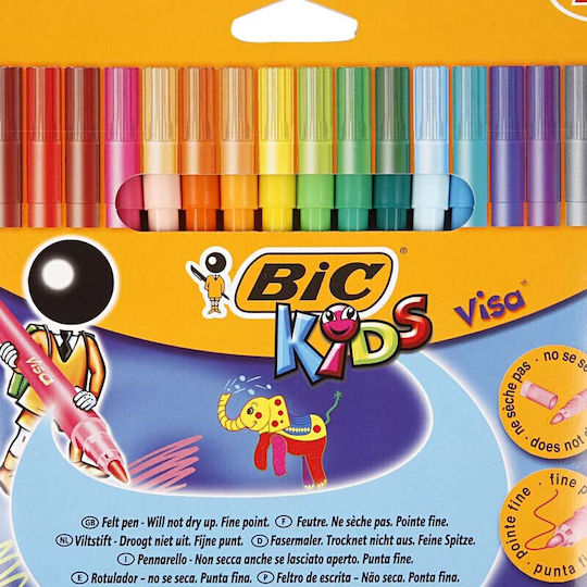 BIC Μαρκαδόροι Ζωγραφικής Λεπτοί Σετ 18 χρώματα