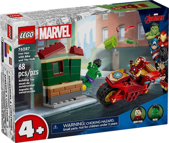 LEGO Marvel Iron Man with Bike and the Hulk για 4+ Ετών 68τμχ