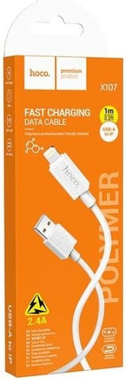 Hoco USB-A to Lightning Cable Λευκό 1m (HC-X107L-WH)
