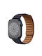 Curea din piele mov compatibilă cu Apple Watch 45mm Series 8 și Apple Watch Ultra 49mm, mărime universală