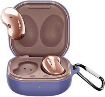 Hülle zum Schutz von Samsung Galaxy Buds Pro Galaxy Buds Live, Lavendelviolette Farbe, Befestigungshaken