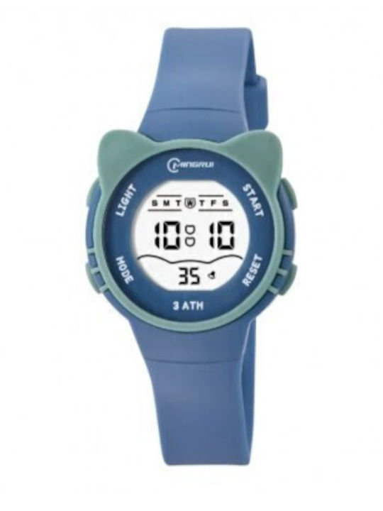 Children's Digital Watch Mingrui Mr2206l Kitten Model Date Illumination Water Resistant 3atm Blue