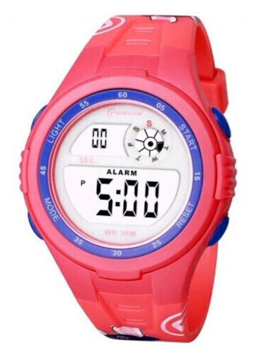 Children's Digital Watch Mingrui Mr2117lk Rabbit Model Date Backlight Water Resistant 30 Meters Red