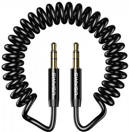 Usams Cablu Audio 3,5 mm Male - 3,5 mm Male Negru 1,2 m Cu Terminale Placate Cu Aur
