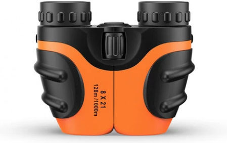 Детски бинокъл Apexel Pb8x21, устойчив на влага и удари, с защита на очите, увеличение 8x, поле на видимост 128 метра, оранжев